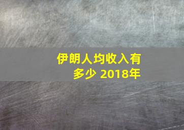 伊朗人均收入有多少 2018年